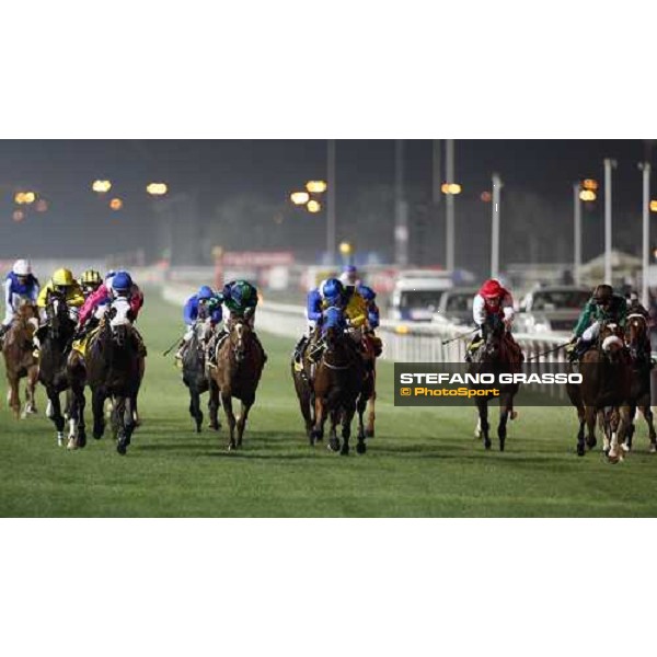 Anton MArcus on Jay Peg (2nd from left) wins the Dubai Duty Free beating Chrisytophe Soumillon on Darjina (at right) Dubai, Nad El Sheba racetrack, 29th march 2008 ph. Stefano Grasso