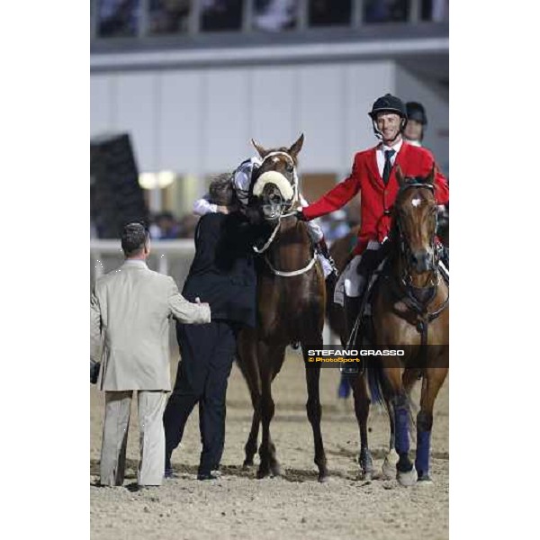 Kevin Shea on Sun Classique receives the congratulations by his connection after winning the Dubai Sheema Classic Dubai, Nad El Sheba racetrack, 29th march 2008 ph. Stefano Grasso