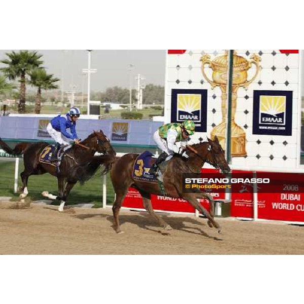 Tadhg O\' Shea on Mizzna wins the Dubai Kahayla Classic Dubai, Nad El Sheba racetrack, 29th march 2008 ph. Stefano Grasso