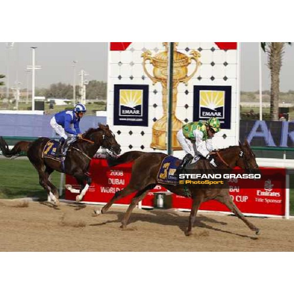 Tadhg O\' Shea on Mizzna wins the Dubai Kahayla Classic Dubai, Nad El Sheba racetrack, 29th march 2008 ph. Stefano Grasso