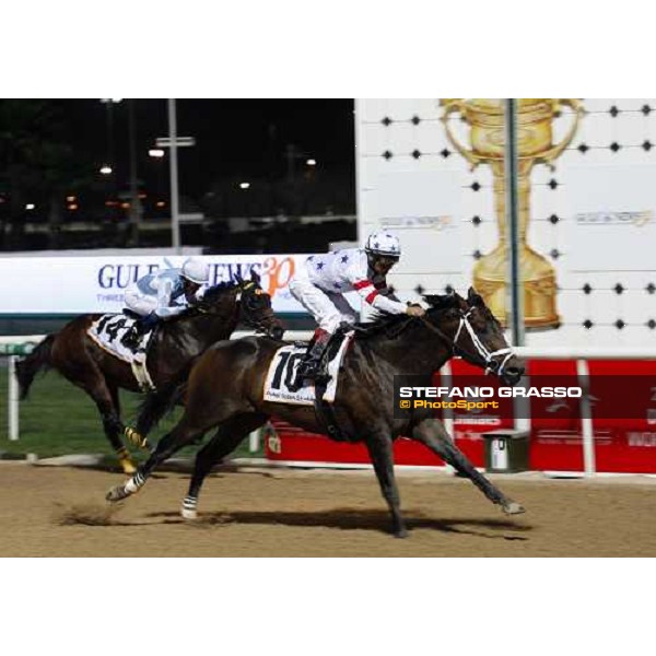 Edgard Prado on Benny The Bull wins the Dubai Golden Shaheen beating Idiot Proof Dubai, Nad El Sheba racetrack, 29th march 2008 ph. Stefano Grasso