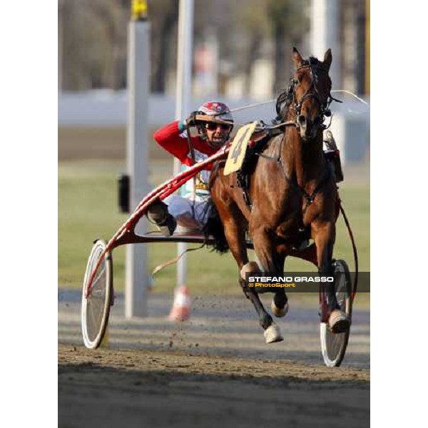 Pippo Gubellini with Iron Power wins the Premio Andrea di Jesolo Torino, Vinovo racetrack, 5th april 2008 ph. Stefano Grasso