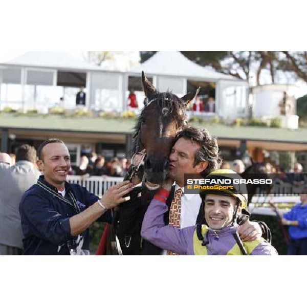 Bruno Grizzetti, Dario Vargiu and Gimmy winners of the Premio Regione Toscana - Def“ du Galop Pisa San Rossore, 30th march 2008 ph. Stefano Grasso