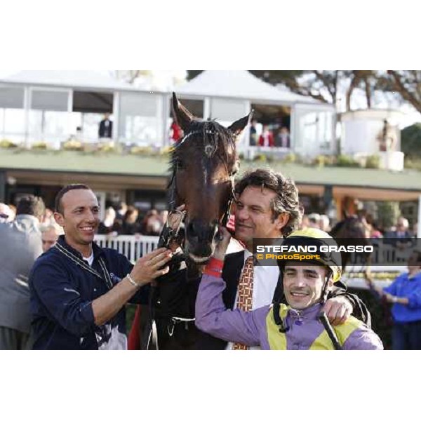 Bruno Grizzetti, Dario Vargiu and Gimmy winners of the Premio Regione Toscana - Def“ du Galop Pisa San Rossore, 30th march 2008 ph. Stefano Grasso