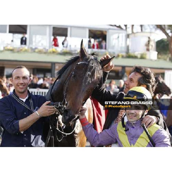 Bruno Grizzetti, Dario Vargiu and Gimmy winners of the Premio Regione Toscana - Def“ du Galop Pisa San Rossore, 30th march 2008 ph. Stefano Grasso
