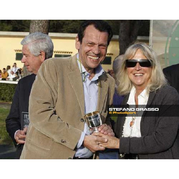 Isabella Bezzera and Lino Scarpellini owner of Gimmy winner of the Premio Regione Toscvana - Def“ du Galop Pisa San Rossore, 30th march 2008 ph. Stefano Grasso