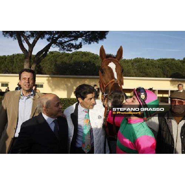 Vittorio Caruso, Mirco Demuro and the Eldest\'s connection after winning the 118¡ Premio Pisa Pisa San Rossore, 30th march 2008 ph. Stefano Grasso