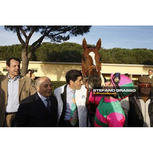 Vittorio Caruso, Mirco Demuro and the Eldest\'s connection after winning the 118¡ Premio Pisa Pisa San Rossore, 30th march 2008 ph. Stefano Grasso