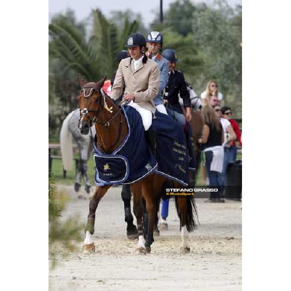 Piergiorgio Bucci italian showjumping champion 2008 parades on Da Zara Varetino O.H Augusta, 27th april 2008 ph. Stefano Grasso