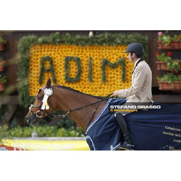 Piergiorgio Bucci italian showjumping champion 2008 parades on Da Zara Varetino O.H Augusta, 27th april 2008 ph. Stefano Grasso