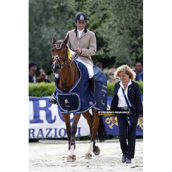 Piergiorgio Bucci italian showjumping champion 2008 parades on Da Zara Varetino O.H Augusta, 27th april 2008 ph. Stefano Grasso