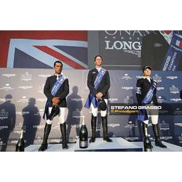 LGCT of St Tropez - Grand Prix - Prize giving ceremony - The podium: 1st Ben Maher (GBR), 2nd Carlos Enrique Lopez Lizarazo (COL), 3rd Edwina Tops-Alexander (AUS) - St Tropez, - 2 June 2018 - ph.Stefano Grasso/LGCT