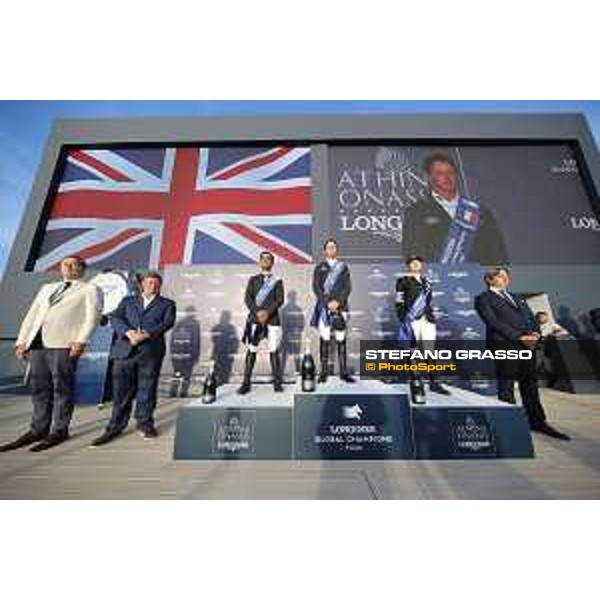 LGCT of St Tropez - Grand Prix - Prize giving ceremony - The podium: 1st Ben Maher (GBR), 2nd Carlos Enrique Lopez Lizarazo (COL), 3rd Edwina Tops-Alexander (AUS) - St Tropez, - 2 June 2018 - ph.Stefano Grasso/LGCT
