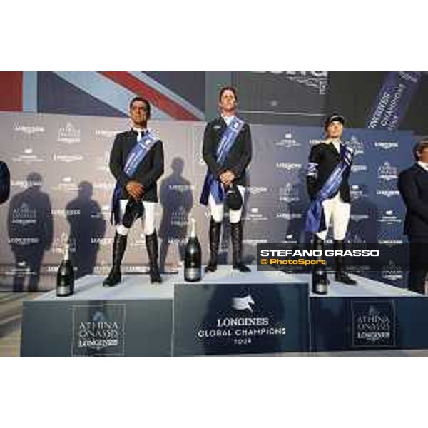 LGCT of St Tropez - Grand Prix - Prize giving ceremony - The podium: 1st Ben Maher (GBR), 2nd Carlos Enrique Lopez Lizarazo (COL), 3rd Edwina Tops-Alexander (AUS) - St Tropez, - 2 June 2018 - ph.Stefano Grasso/LGCT