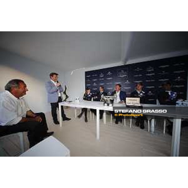 LGCT of St Tropez - Press conference -Denis Monticolo, Edwina Tops-Alexander (AUS), Jan Tops (President of LGCT and co-founder of GCL), Ben Maher (GBR), Carlos Enrique Lopez Lizarazo (COL) - St Tropez, - 2 June 2018 - ph.Mario Grassia/LGCT