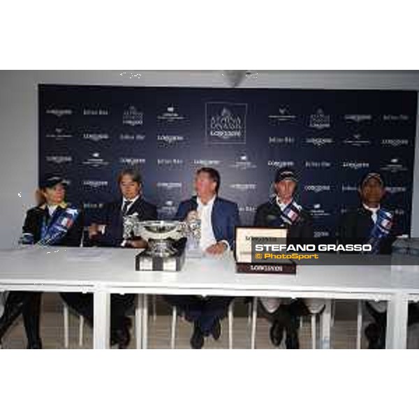 LGCT of St Tropez - Press conference -Denis Monticolo, Edwina Tops-Alexander (AUS), Jan Tops (President of LGCT and co-founder of GCL), Ben Maher (GBR), Carlos Enrique Lopez Lizarazo (COL) - St Tropez, - 2 June 2018 - ph.Mario Grassia/LGCT