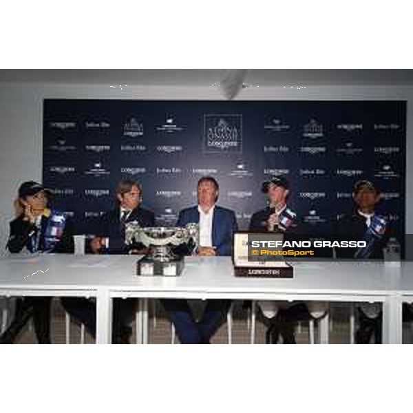 LGCT of St Tropez - Press conference -Denis Monticolo, Edwina Tops-Alexander (AUS), Jan Tops (President of LGCT and co-founder of GCL), Ben Maher (GBR), Carlos Enrique Lopez Lizarazo (COL) - St Tropez, - 2 June 2018 - ph.Mario Grassia/LGCT