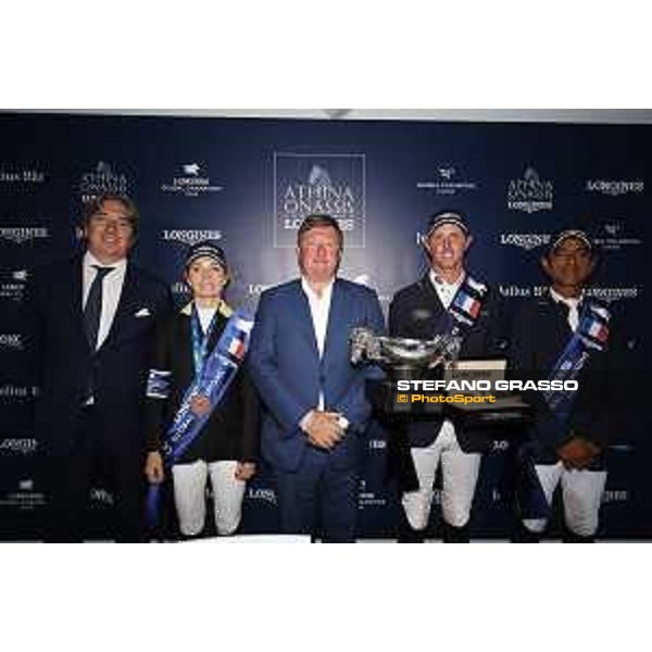 LGCT of St Tropez - Press conference -Denis Monticolo, Edwina Tops-Alexander (AUS), Jan Tops (President of LGCT and co-founder of GCL), Ben Maher (GBR), Carlos Enrique Lopez Lizarazo (COL) - St Tropez, - 2 June 2018 - ph.Mario Grassia/LGCT