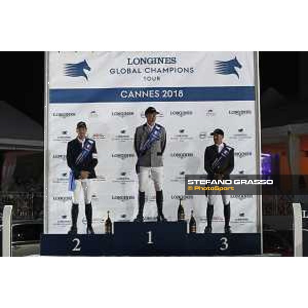 LGCT of Cannes - Grand Prix - Prize giving ceremony - The podium: 1st Peder Fredricson (SWE), 2nd Harrie Smolders (NED) and 3rd Simon Delestre (FRA) - Cannes, Stade des Hesperides - 9 June 2018 - ph.Stefano Grasso/LGCT