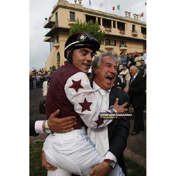 Silvano Mulas and the owner of Cima the Triomphe after winning the 125¡ DErby Italiano Rome, 11th may 2008 ph. Stefano Grasso