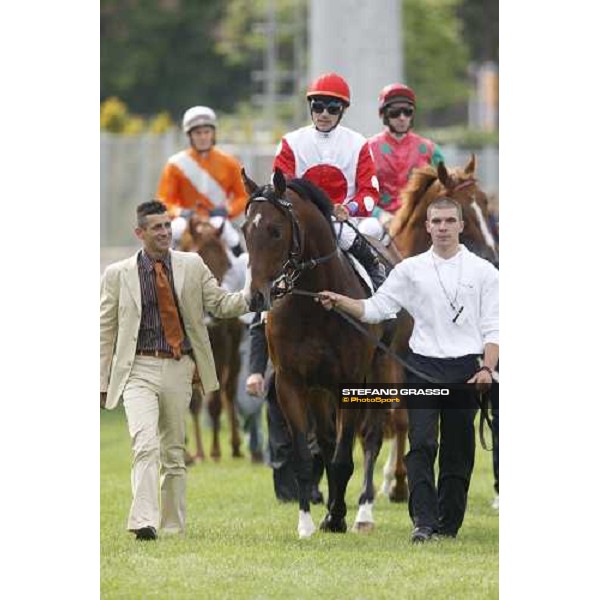 Dario Vargiu parading on Farrel before the 125¡ Derby Italiano Rome, 11th may 2008 ph. Stefano Grasso