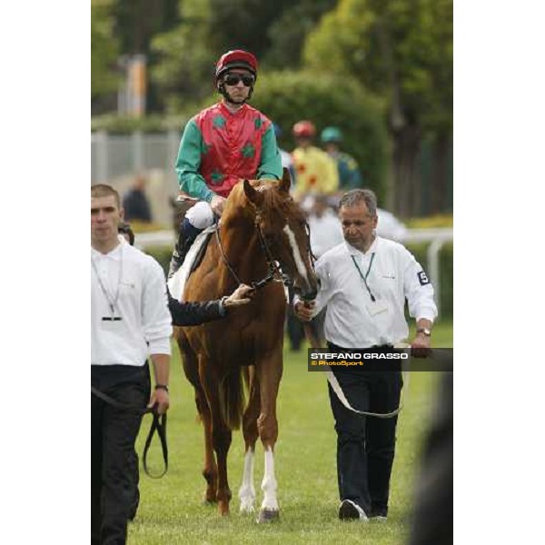 Dario Vargiu parading on Farrel before the 125¡ Derby Italiano Rome, 11th may 2008 ph. Stefano Grasso