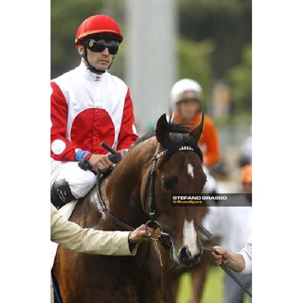 Dario Vargiu parading on Farrel before the 125¡ Derby Italiano Rome, 11th may 2008 ph. Stefano Grasso