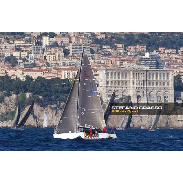 \'Mumm 30 fleet in front of The Palace of Monaco Montecarlo february 1 2003-ph.Stefano Grasso\' 