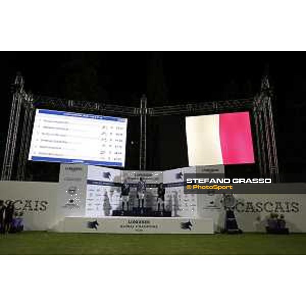 LGCT of Cascais-Estoril - Grand Prix - Prize giving ceremony - The podium: 1st Nicola Philippaerts (BEL), 2nd Gregory Wathelet (BEL) and 3rd Eduardo Alvarez Aznar (ESP). Ana Paula Pereira, Carlos Carreiras, Jan Tops (President of LGCT and co-founder of GCL), Duarte Guedes - Cascais-Estoril, Hipodromo Manuel Possolo, 16 June 2018 - ph.Stefano Grasso/LGCT