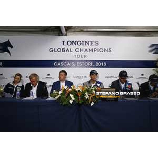 LGCT of Cascais-Estoril - Grand Prix - Press conference - Edwina Tops-Alexander (AUS), Duarte Guedes, Jan Tops (President of LGCT and co-founder of GCL), Nicola Philippaerts (BEL), Gregory Wathelet (BEL) and Eduardo Alvarez Aznar (ESP) - Cascais-Estoril, Hipodromo Manuel Possolo, 16 June 2018 - ph.Stefano Grasso/LGCT