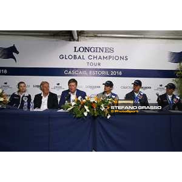 LGCT of Cascais-Estoril - Grand Prix - Press conference - Edwina Tops-Alexander (AUS), Duarte Guedes, Jan Tops (President of LGCT and co-founder of GCL), Nicola Philippaerts (BEL), Gregory Wathelet (BEL) and Eduardo Alvarez Aznar (ESP) - Cascais-Estoril, Hipodromo Manuel Possolo, 16 June 2018 - ph.Stefano Grasso/LGCT