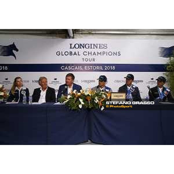 LGCT of Cascais-Estoril - Grand Prix - Press conference - Edwina Tops-Alexander (AUS), Duarte Guedes, Jan Tops (President of LGCT and co-founder of GCL), Nicola Philippaerts (BEL), Gregory Wathelet (BEL) and Eduardo Alvarez Aznar (ESP) - Cascais-Estoril, Hipodromo Manuel Possolo, 16 June 2018 - ph.Stefano Grasso/LGCT