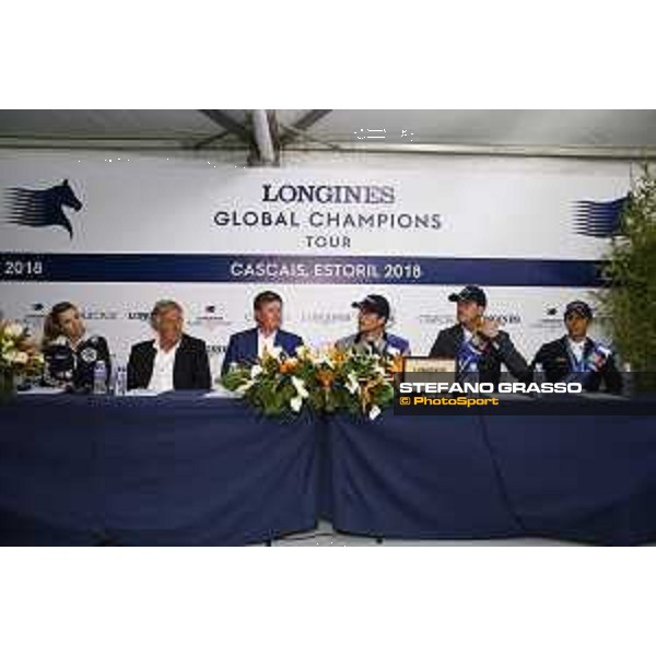 LGCT of Cascais-Estoril - Grand Prix - Press conference - Edwina Tops-Alexander (AUS), Duarte Guedes, Jan Tops (President of LGCT and co-founder of GCL), Nicola Philippaerts (BEL), Gregory Wathelet (BEL) and Eduardo Alvarez Aznar (ESP) - Cascais-Estoril, Hipodromo Manuel Possolo, 16 June 2018 - ph.Stefano Grasso/LGCT