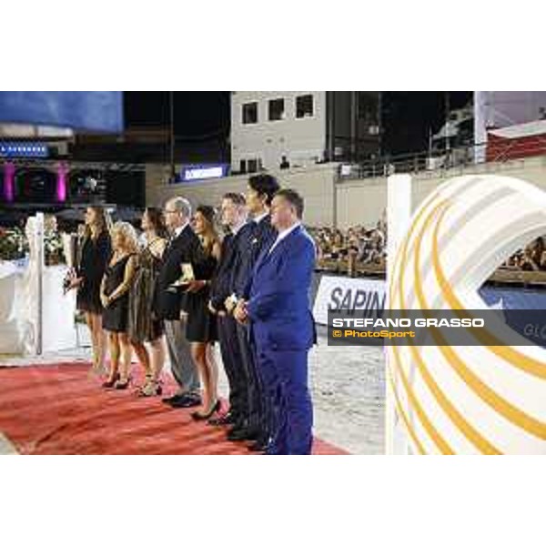 LGCT of Monaco - Prize giving ceremony - Diane Fissore, Charlotte Casiraghi, Prince Albert II of Monaco, Samuel Guelat, Jung Woo-Sung, Samuel Guelat, Jan Tops (President of LGCT and co-founder of GCL) - Monaco, Port Hercule, 30 June 2018 - ph.Stefano Grasso/LGCT