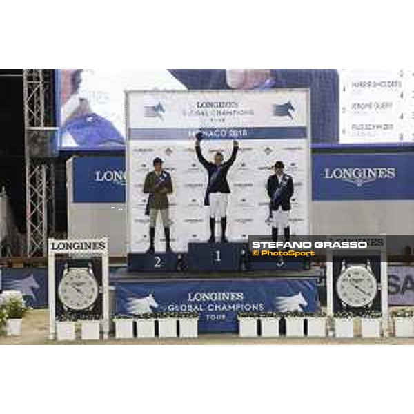 LGCT of Monaco - Prize giving ceremony - The podium: 1st Shane Breen (IRL), 2nd Alberto Zorzi (ITA) and 3rd Denis Lynch (IRL) - Monaco, Port Hercule, 30 June 2018 - ph.Stefano Grasso/LGCT