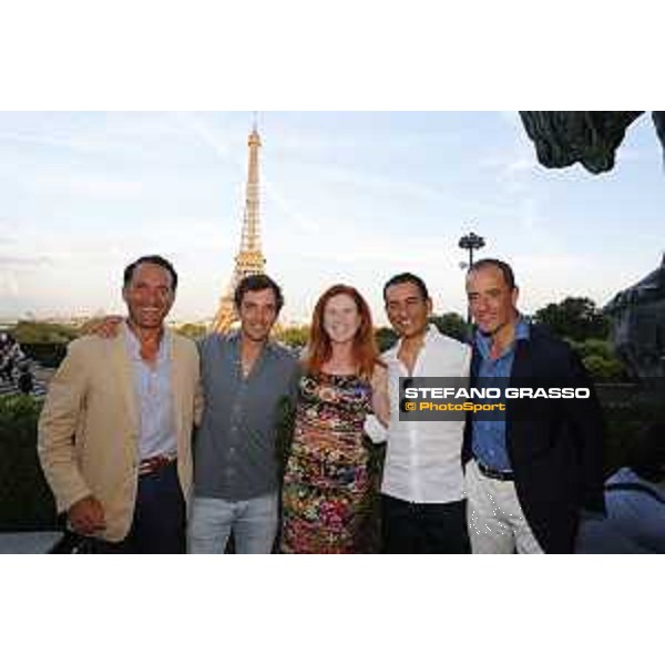 LGCT of Paris Eiffel - Welcome Party at Cafè de l\'Homme - Felipe Zurieta, Eduardo Alvarez Aznar, Joanne Sloan Allen, Sameh El Dahan and Inigo Lopez de la Osa - Paris Eiffel, Champ de Mars, 4 July 2018 - ph.Stefano Grasso/LGCT