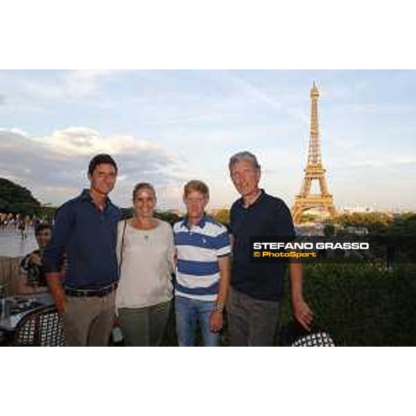 LGCT of Paris Eiffel - Welcome Party at Cafè de l\'Homme - Alberto Zorzi (ITA), Judith Goelkl, Marcus Ehning (GER), Ludger Beerbaum (GER) - Paris Eiffel, Champ de Mars, 4 July 2018 - ph.Stefano Grasso/LGCT