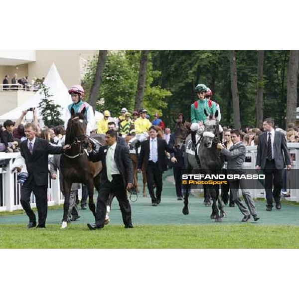 Famous Name and Montmartre open the parade of Prix du Jockey Club Paris Chantilly, 1st june 2008 ph. Stefano Grasso