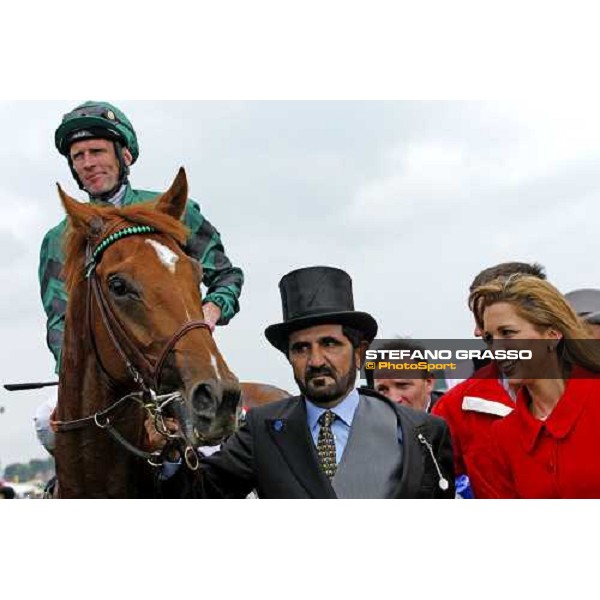 Princess Haya of Jordan, Sheihk Mohamed with New Approach and Kevin Manning coming back to the winner circle after winning the Vodafone Derby Epsom, 7th june 2008 ph. Stefano Grasso