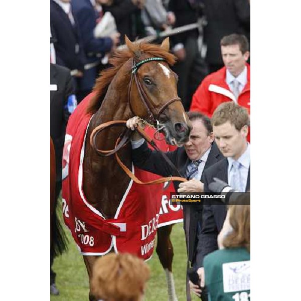 New Approach exits the winner circle after winning the Vodafone Derby Epsom, 7th june 2008 ph. Stefano Grasso