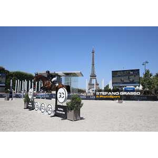 LGCT of Paris Eiffel - Class 9 - Emily Moffitt (GBR) on Zagahorn - Paris Eiffel, Champ de Mars, 6 July 2018 - ph.Stefano Grasso/LGCT