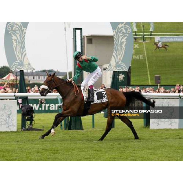 Christophe Soumillon on Zarkava wins the Prix de Diane Chantilly, 8th june 2008 ph. Stefano Grasso