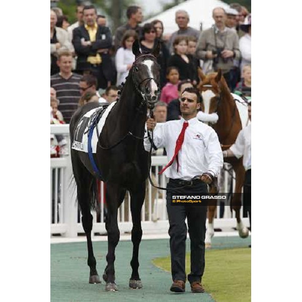 Senlis parades with his groom before to the start of Pric Paul de Moussac Chantilly, 8th june 2008 ph. Stefano Grasso