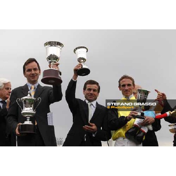 the winning connection of Quijano winner of Gran Premio d \' Italia Milan San Siro, 15th june 2008 ph. Stefano Grasso