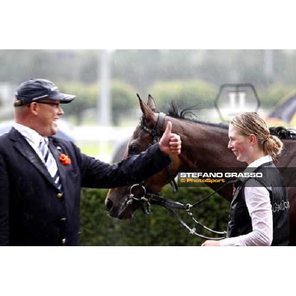 Goose Bay parades with her groom after winning the Oaks d\' Italia Milan San Siro, 15th june 2008 ph. Stefano Grasso
