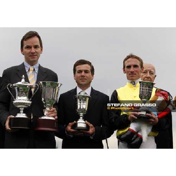 giving prize for Andreas Jacobs, Peter Schergen and Andrasch Starke after winning the Gran Premio di Milano Milan San Siro, 15th june 2008 ph. Stefano Grasso
