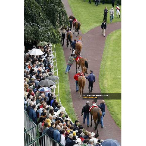 an aerial view of the parade ring of Oaks d\' Italia Milan San Siro, 15th june 2008 ph. Stefano Grasso
