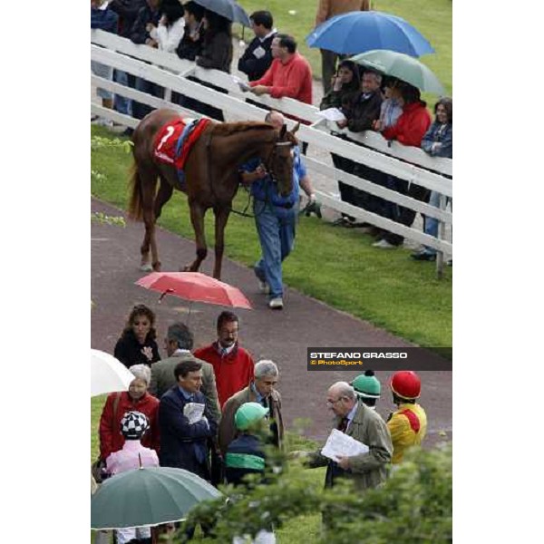 an aerial view of the parade ring of the Oaks d\' Italia with Gerika Milan San Siro, 15th june 2008 ph. Stefano Grasso