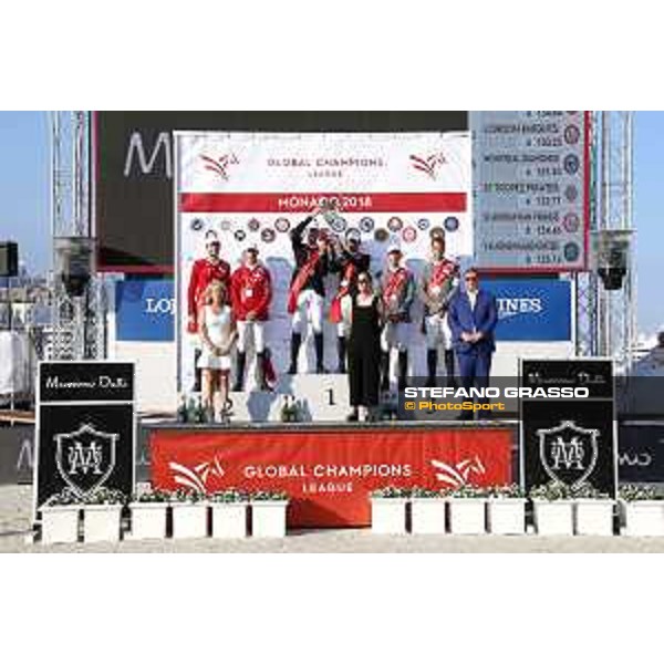 GCL of Monaco - Prize giving ceremony - the podium: 1st Rome Gladiatos, 2nd London Knights, 3rd Montreal Diamonds - Monaco, Port Hercule, 30 June 2018 - ph.Stefano Grasso/GCL