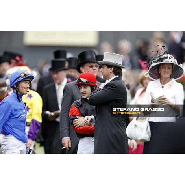Christophe Patrice Lemaire, Frankie Dettori and Andrea Rossi in the parade ring of the Windsor Forest Stakes Ascot, 2nd day, 18th june 2008 ph. Stefano Grasso